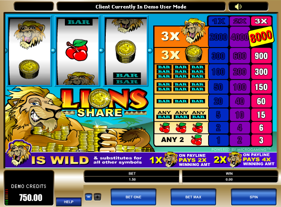 Juego de tragamonedas  Lions Share 