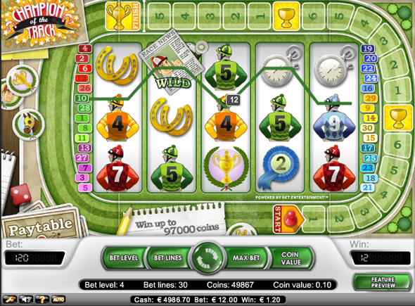 Haz click y juega el juego de tragamonedas gratis Champion of the Track Champion of the Track juegos de tragamonedas gratis
