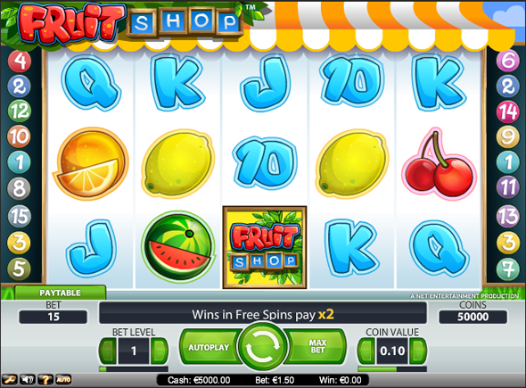 Haz click y juega el juego de tragamonedas gratis Fruit Shop Fruit Shop juegos de tragamonedas gratis