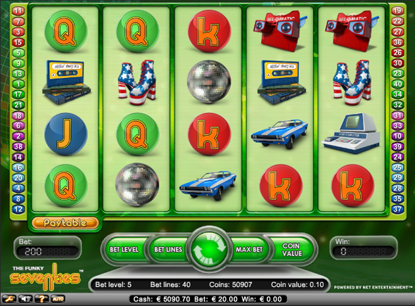 Haz click y juega el juego de tragamonedas gratis Funky 70's Funky 70's juegos de tragamonedas gratis