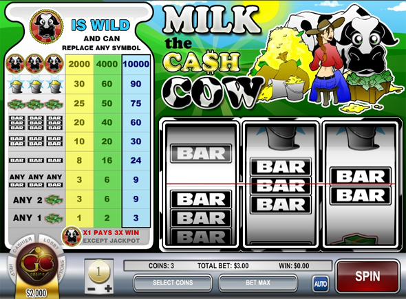 Haz click y juega el juego de tragamonedas gratis Milk the Cash Cow Milk the Cash Cow juegos de tragamonedas gratis